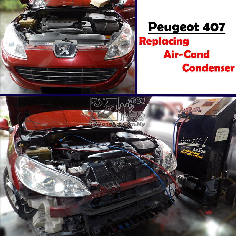 Normal Air Cond Service & Replacing Condenser on Peugeot 407